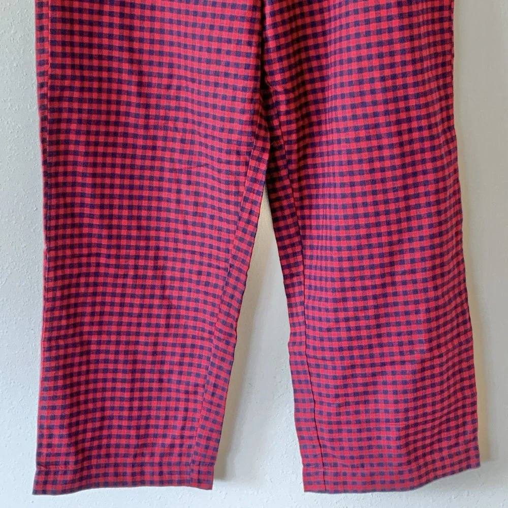 NEW Gap Body Womens Cotton Flannel Pajama Pants Red Blue Check Loungewear Large